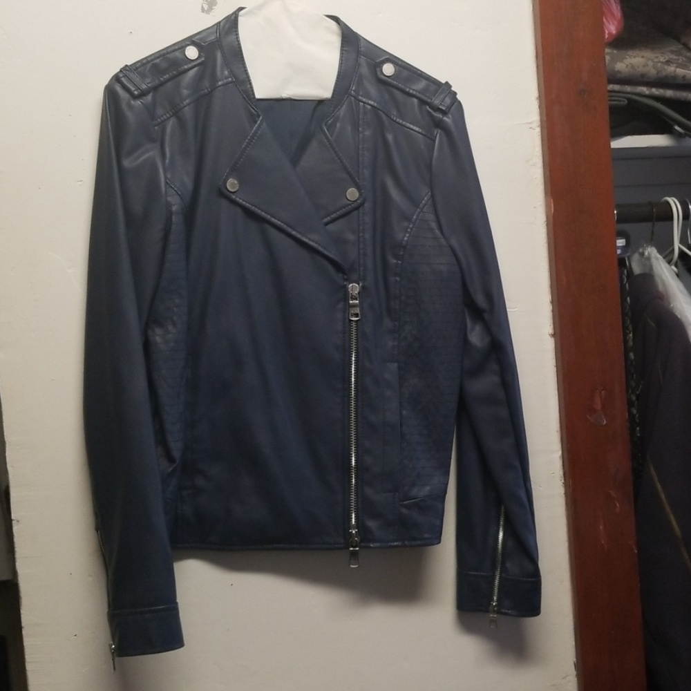 Blue-purple-ish leather jacket
